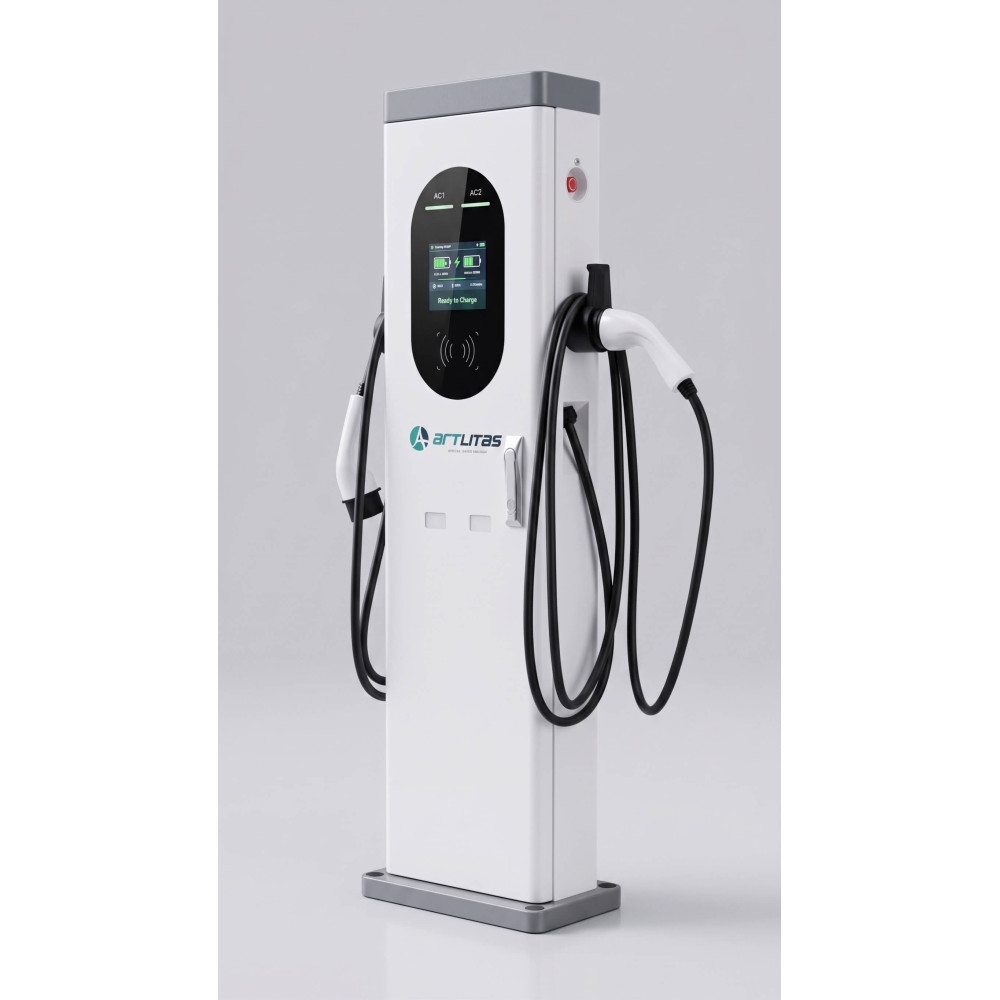 Artlitas Dual Plug AC stotelė | 2x22kW antžeminis EV įkroviklis